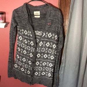 Gray and white Hollister cardigan. Size-S.